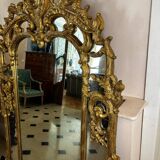 Large Louis XV style gilded wood mirror, late 18th century