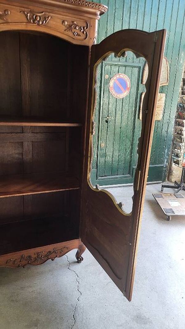 Vitrine style louis xv 1 porte en merisier