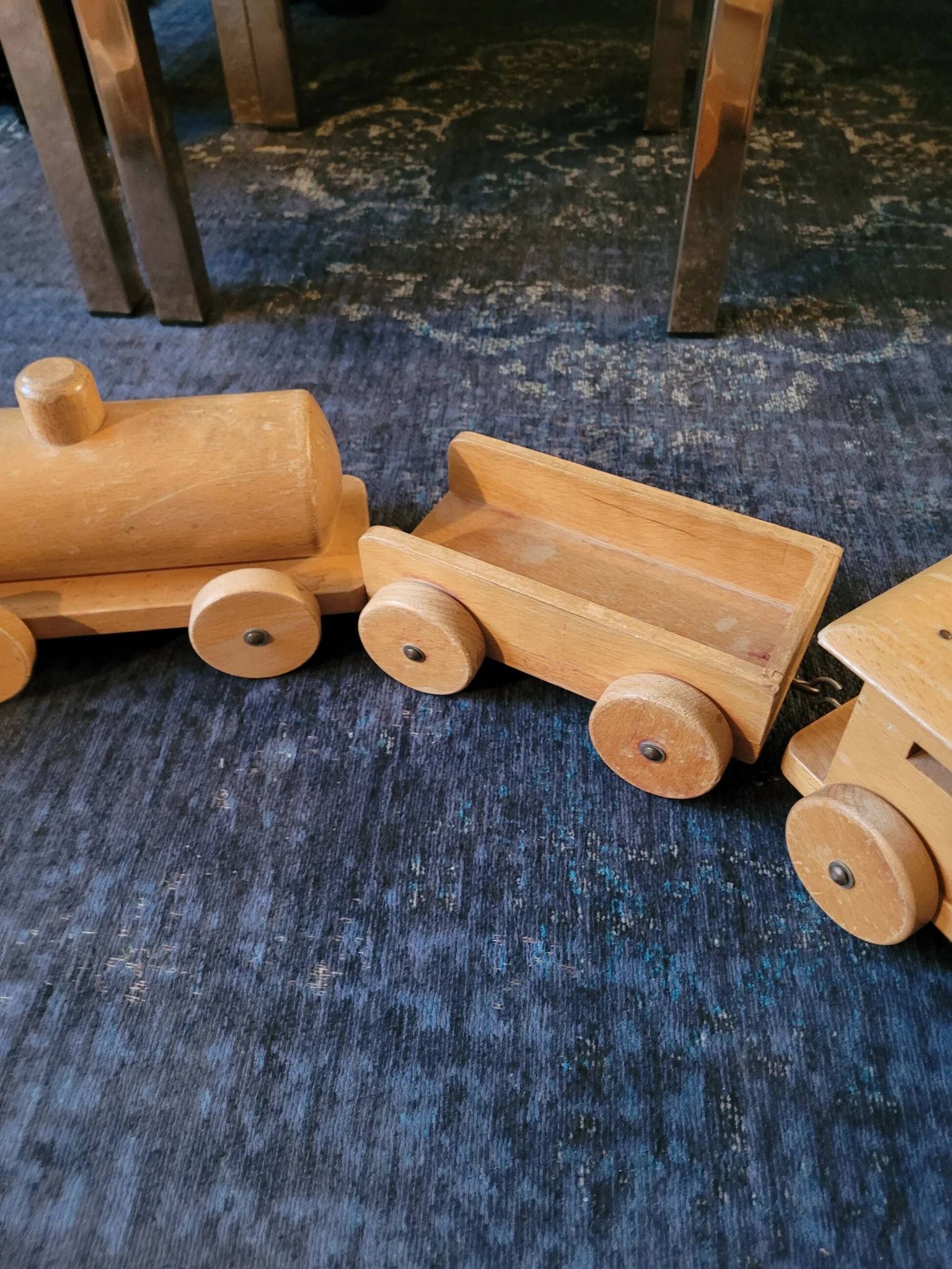 Train en bois ancien - jouet en hêtre