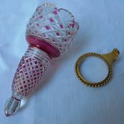 Vase de voiture en cristal taillé et teinté "Baccarat",Art Deco