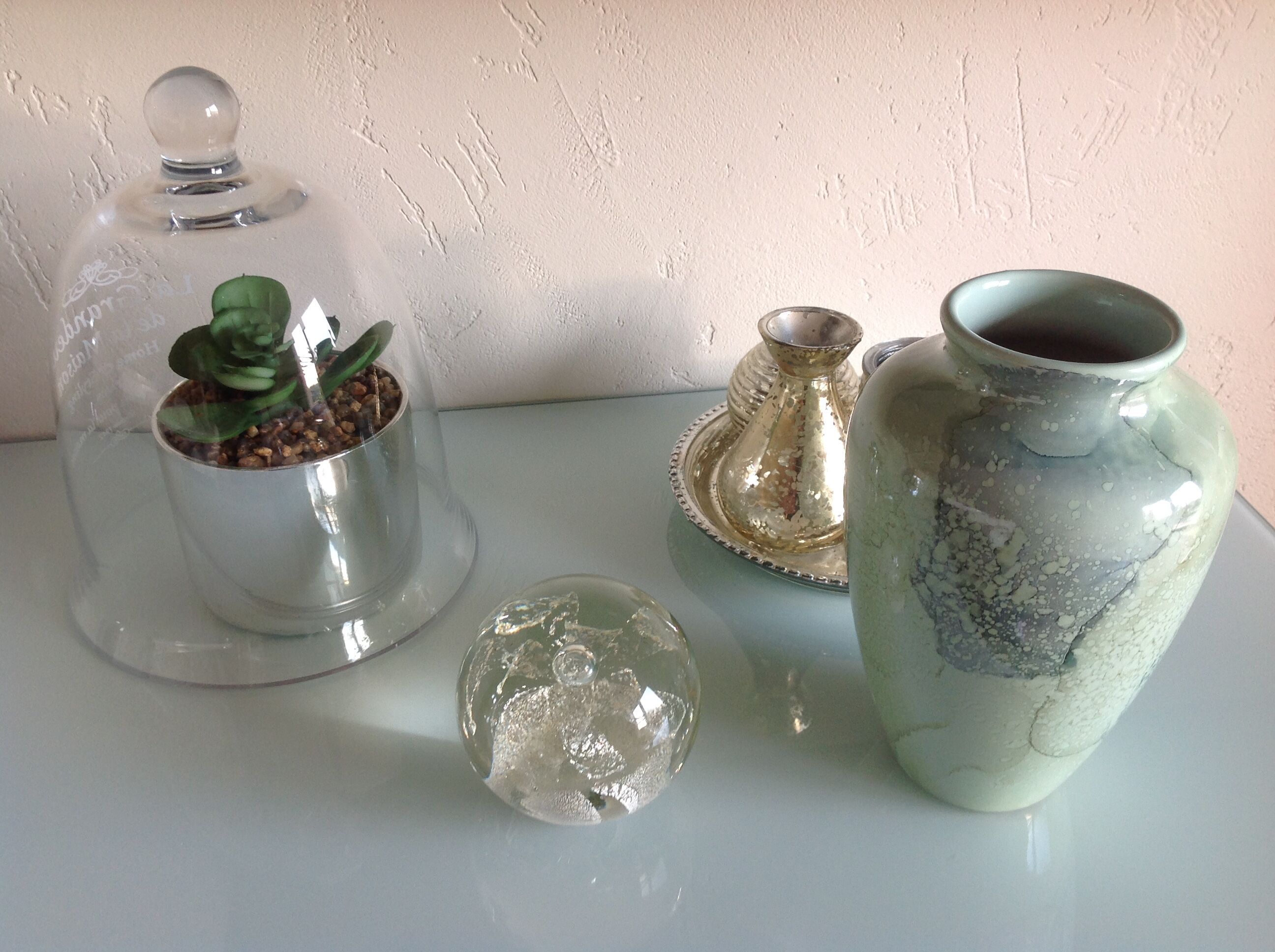 Pearly green ovoide vase by Scheurich Keramik / vintage 60s-70s