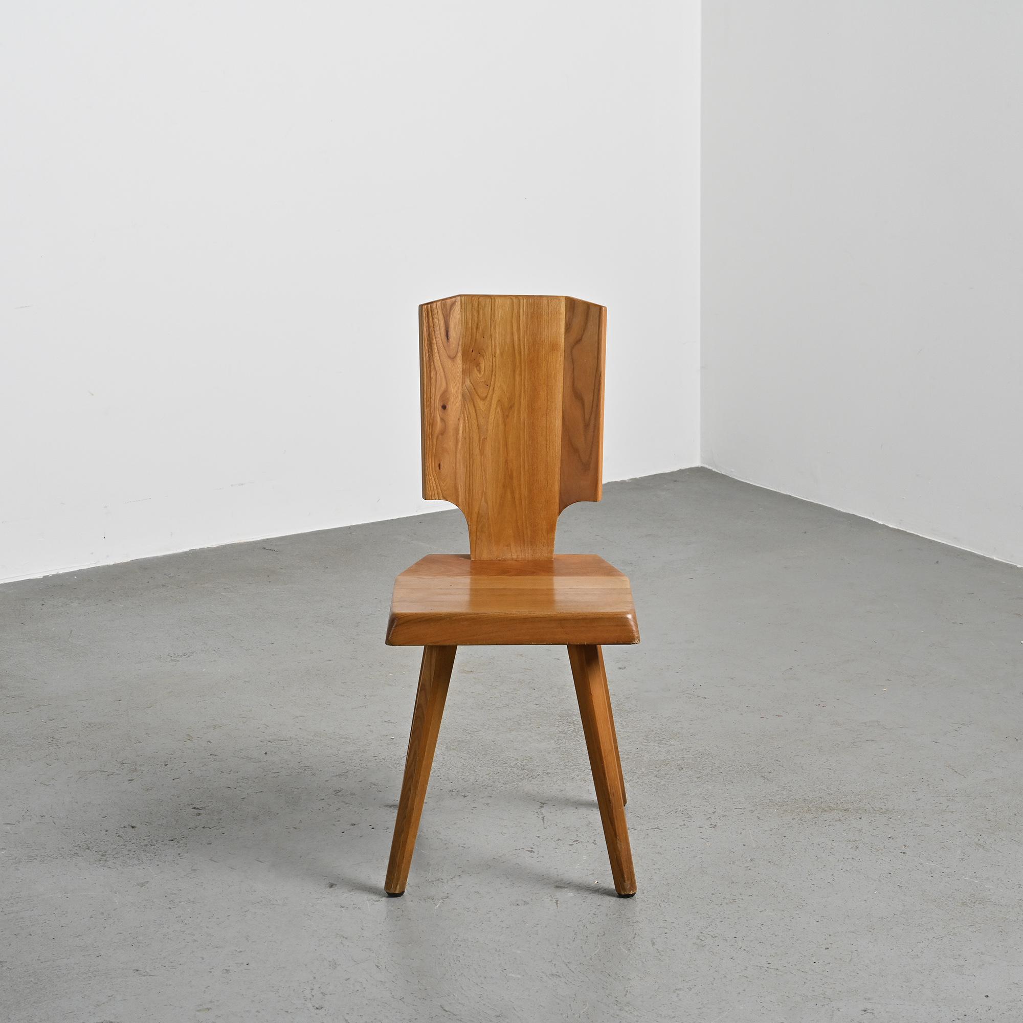 Set of 4 chairs model S28 by Pierre Chapo, France circa 1965.