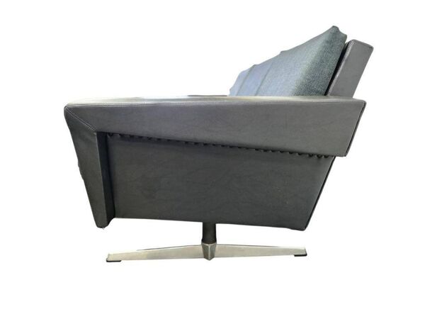 Fauteuil / canapé / canapé vintage des années 70 avec cadre chromé
