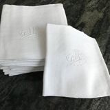 12 Damask napkins with JF monogram