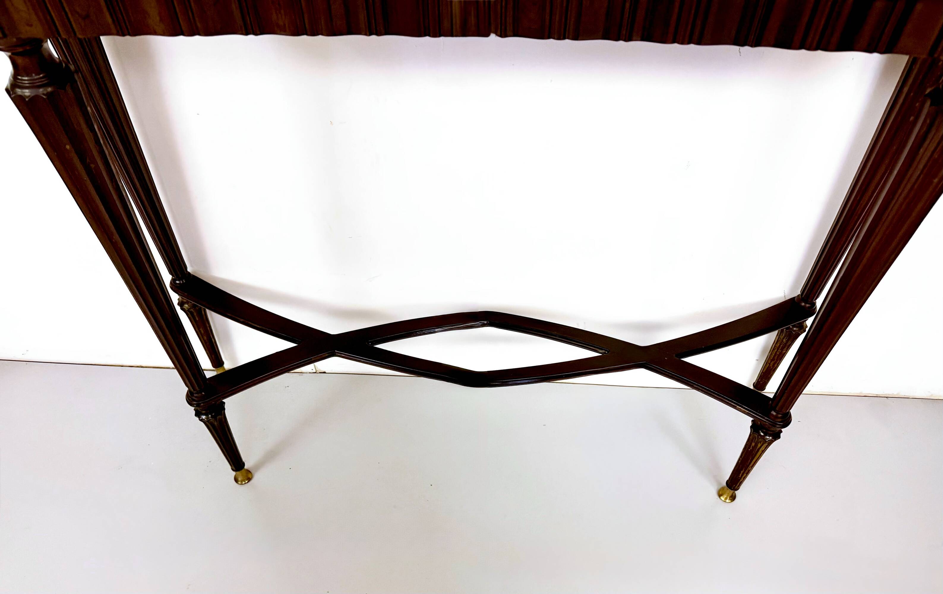 Ebonized Beech Console Table, Vintage 1960s Italian Design, Excellent