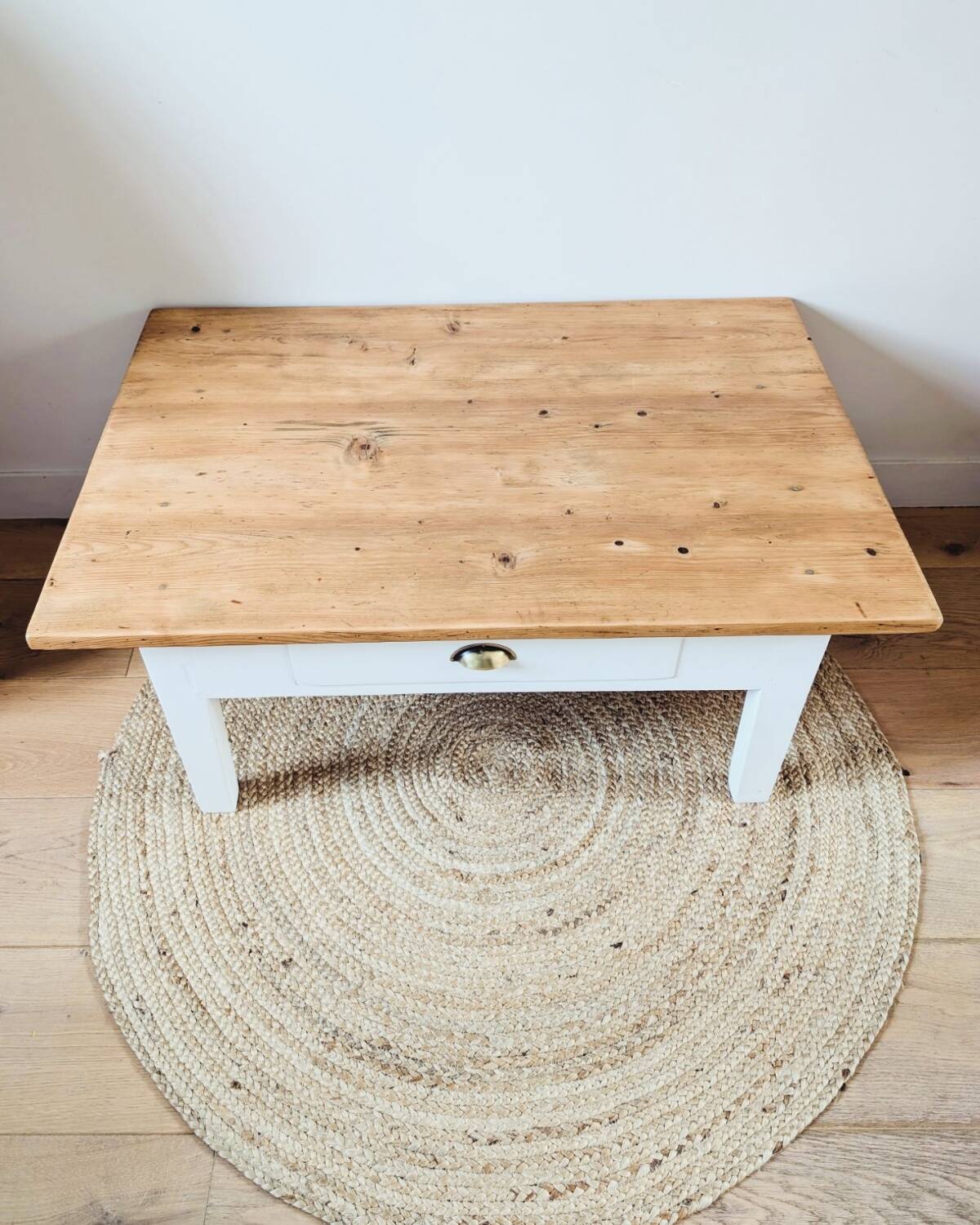 Wood and white coffee table