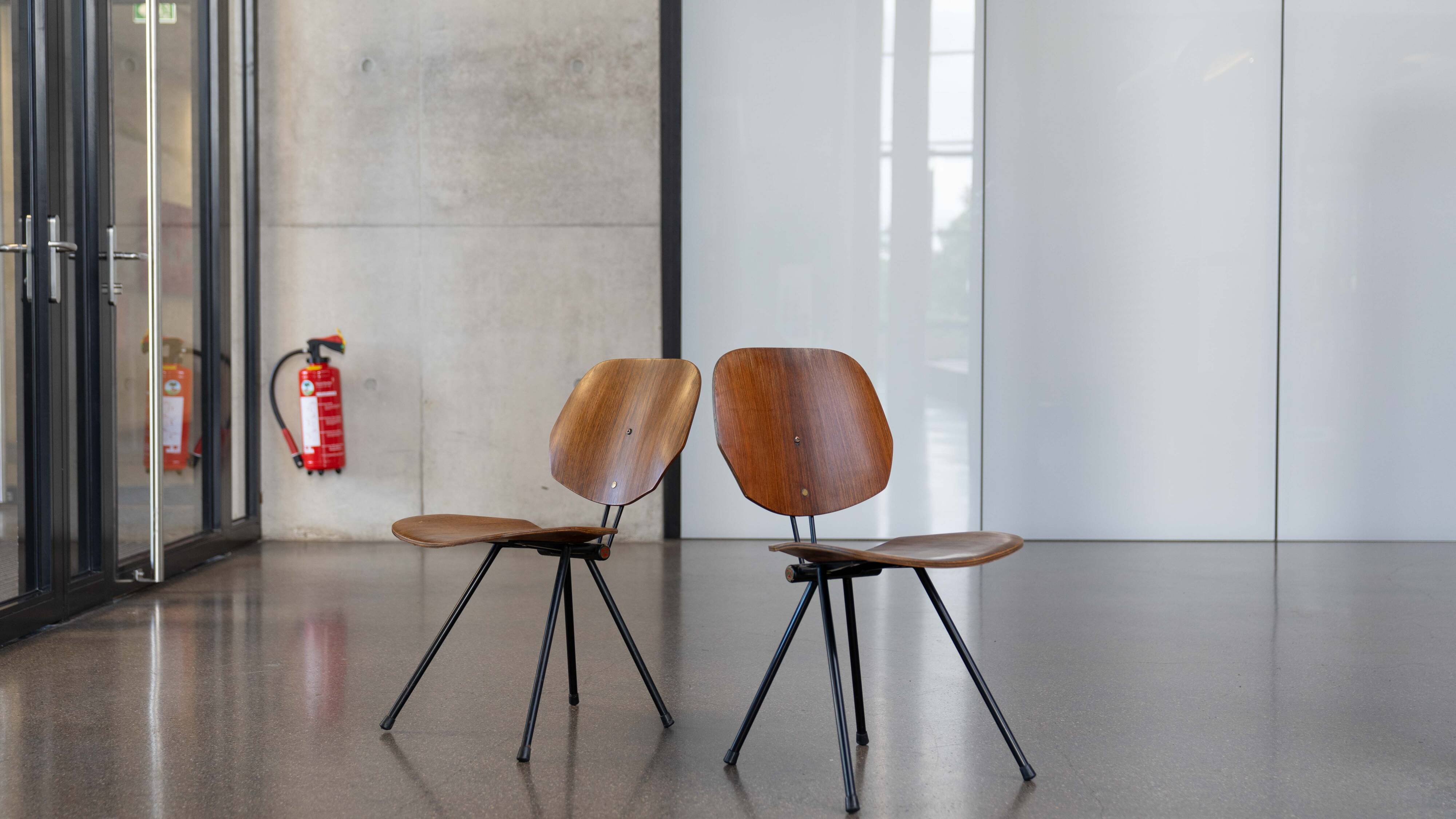 PAIR FOLDING-CHAIRS S88 BY OSVALDO BORSANI FOR TECNO
