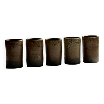 Set of 5 mini stoneware coffee cups