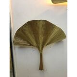 Paire d'appliques feuille en métal doré