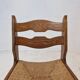 Ensemble de 6 chaises rasoir en chêne brutaliste, France, années 1960