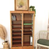 Vintage double curtain filing cabinet
