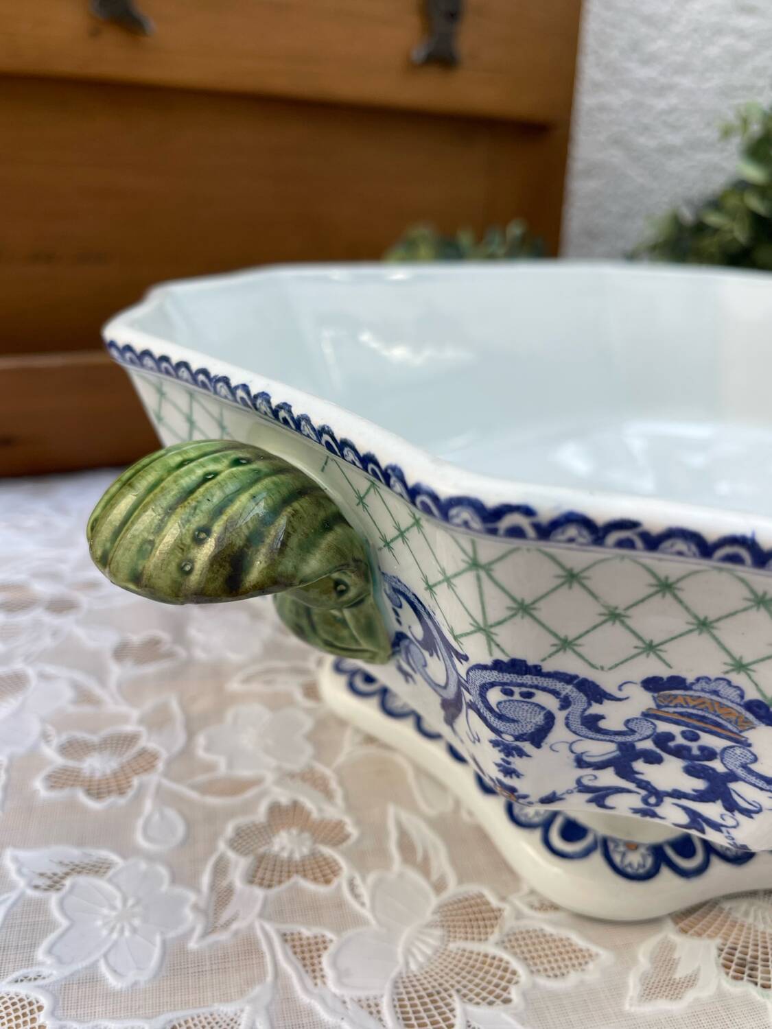 Gien France Soup Tureen with Frame 1960s