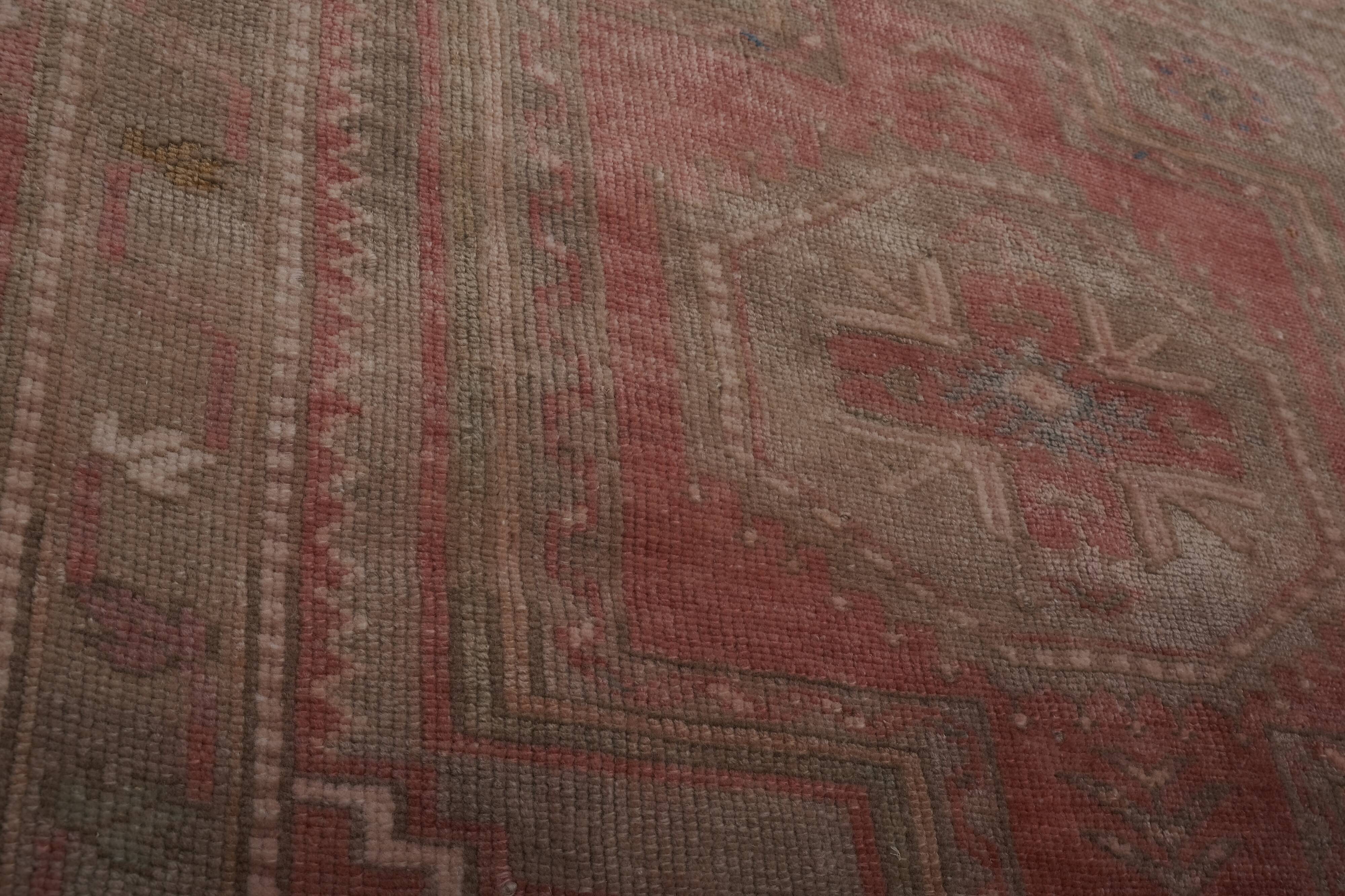 Vintage tribal geometric caucasian runner rug hand-knotted oriental carpet