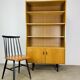 1950s modernist bookshelf, light oak, vintage