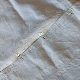 Ensemble ancien drap plat et 2 taies d'oreiller