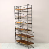Vintage bookcase with metal frame
