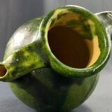Cruche en grès émaillé vert XIXe