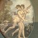 Rare petite gravure intitulee la fuite de francois boucher