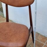 Scandinavian style chair in teak and leather, 1960s