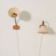 Pair of Scandinavian teak wall lamps, '50s