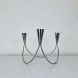Vintage triple stainless steel candle holder