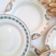 Orange and blue deep plates HBCM and St Amand.