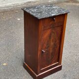 Louis Philippe mahogany bedside table from the 19th century with gray marble
