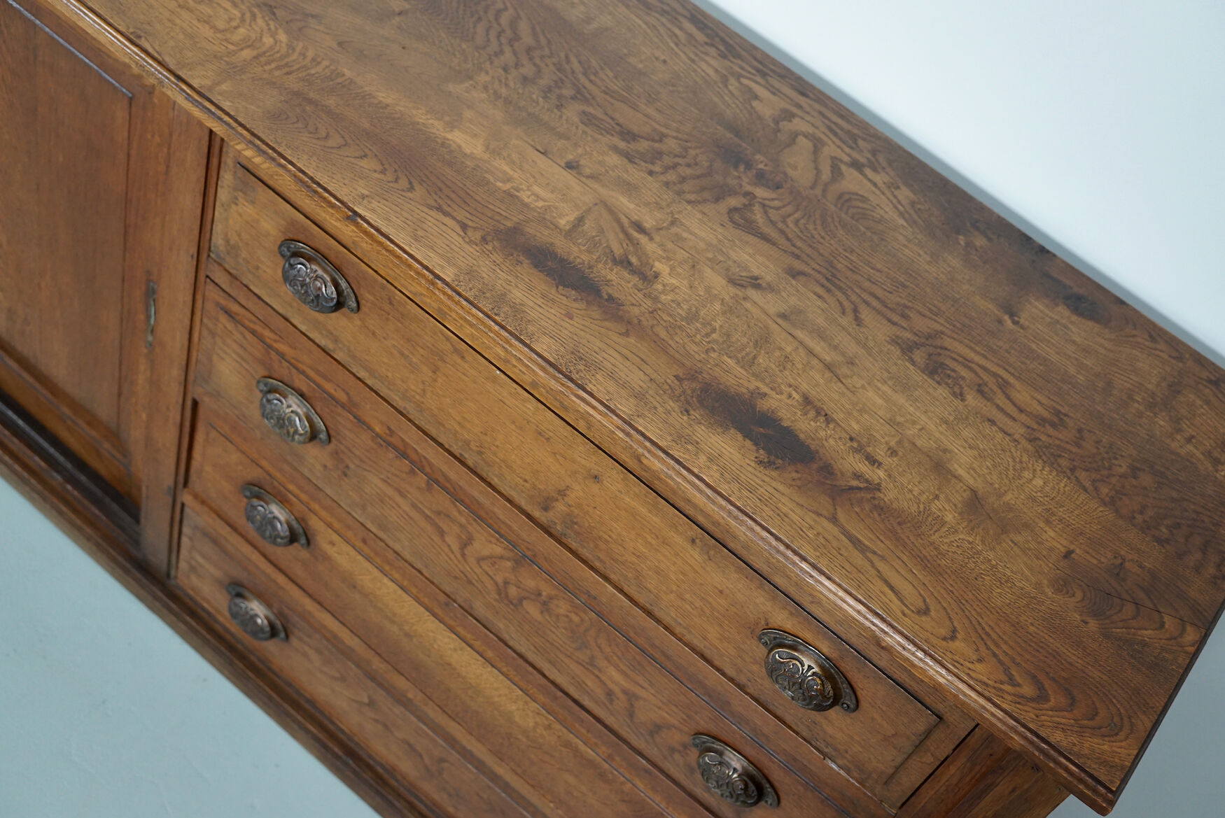Antique french oak apothecary cabinet, circa 1900