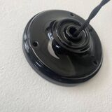 Old industrial pendant light in black enamel 40 cm