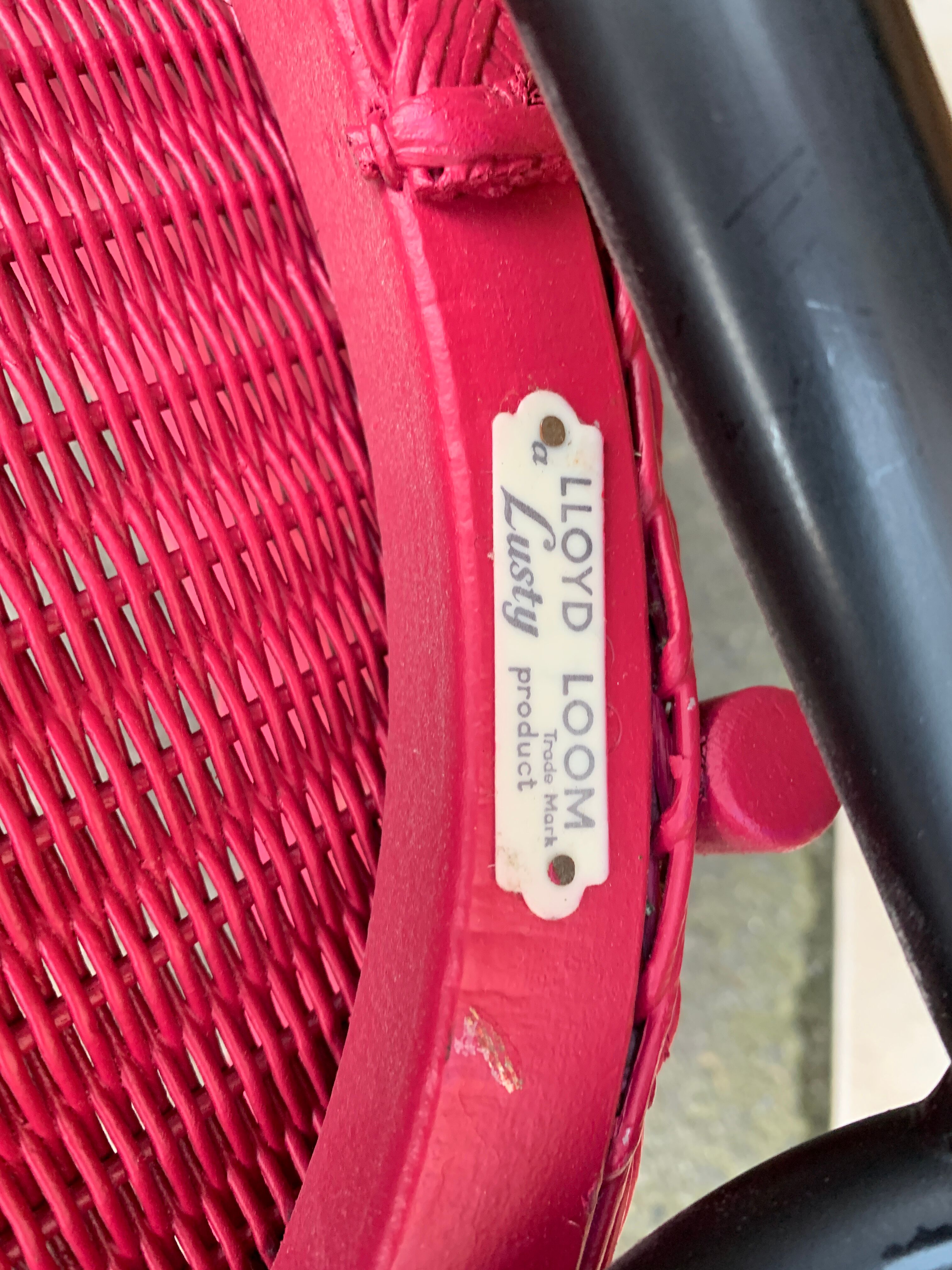 Armchair Lloyd Loom vintage rose