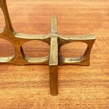 Brutalist metal candlestick from the mid-century by Heinz Goll