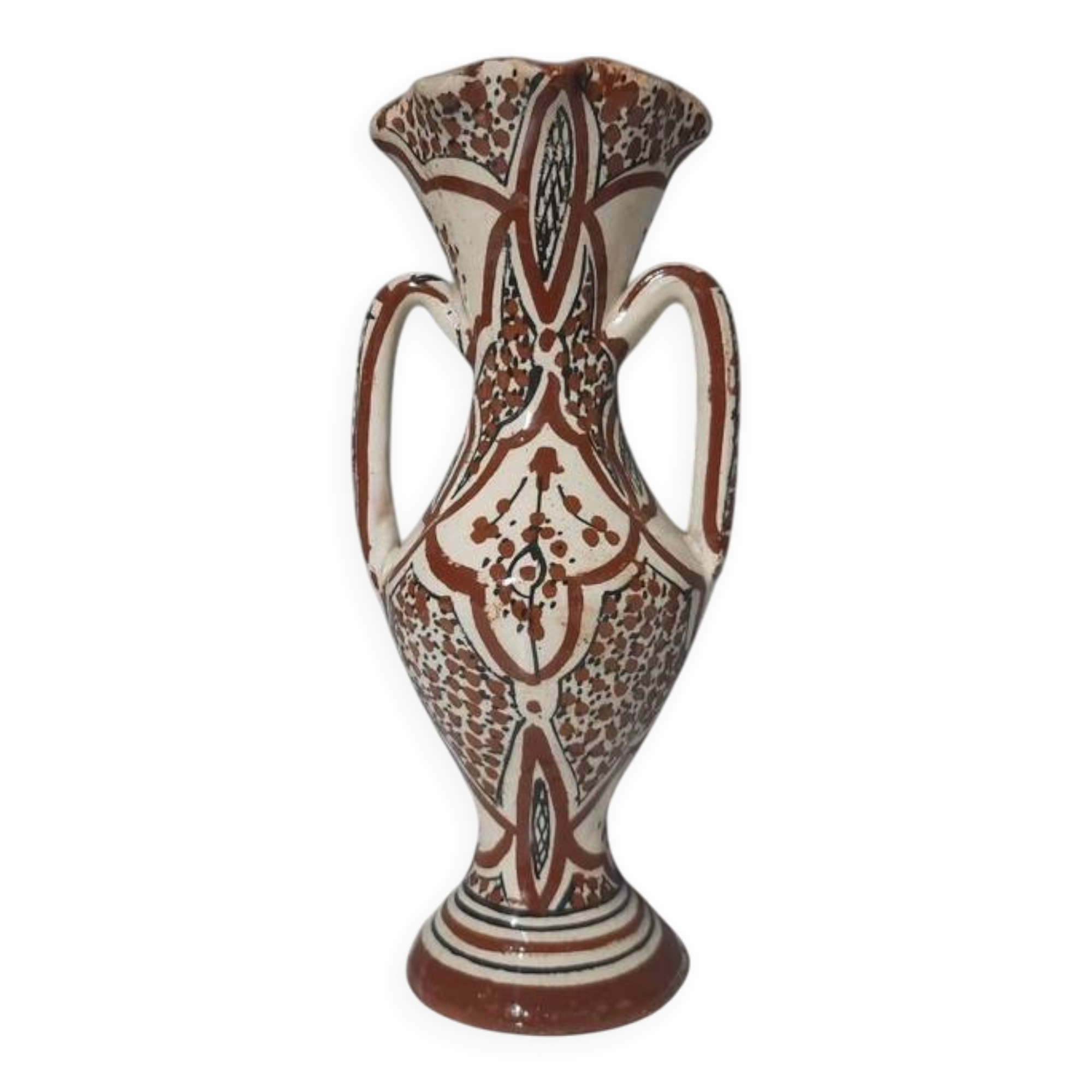 Antique Moroccan Safi vase - Maghreb folk art - brown amphora
