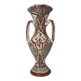 Ancien vase safi marocain - art populaire maghrébin - amphore marron