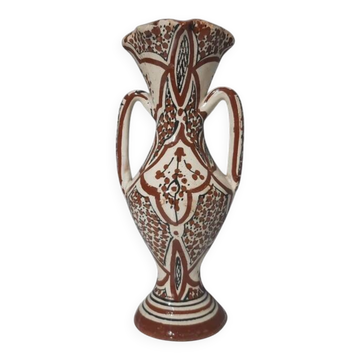 Ancien vase safi marocain - art populaire maghrébin - amphore marron