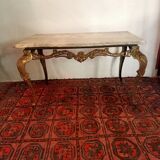 Gilded bronze and marble coffee table