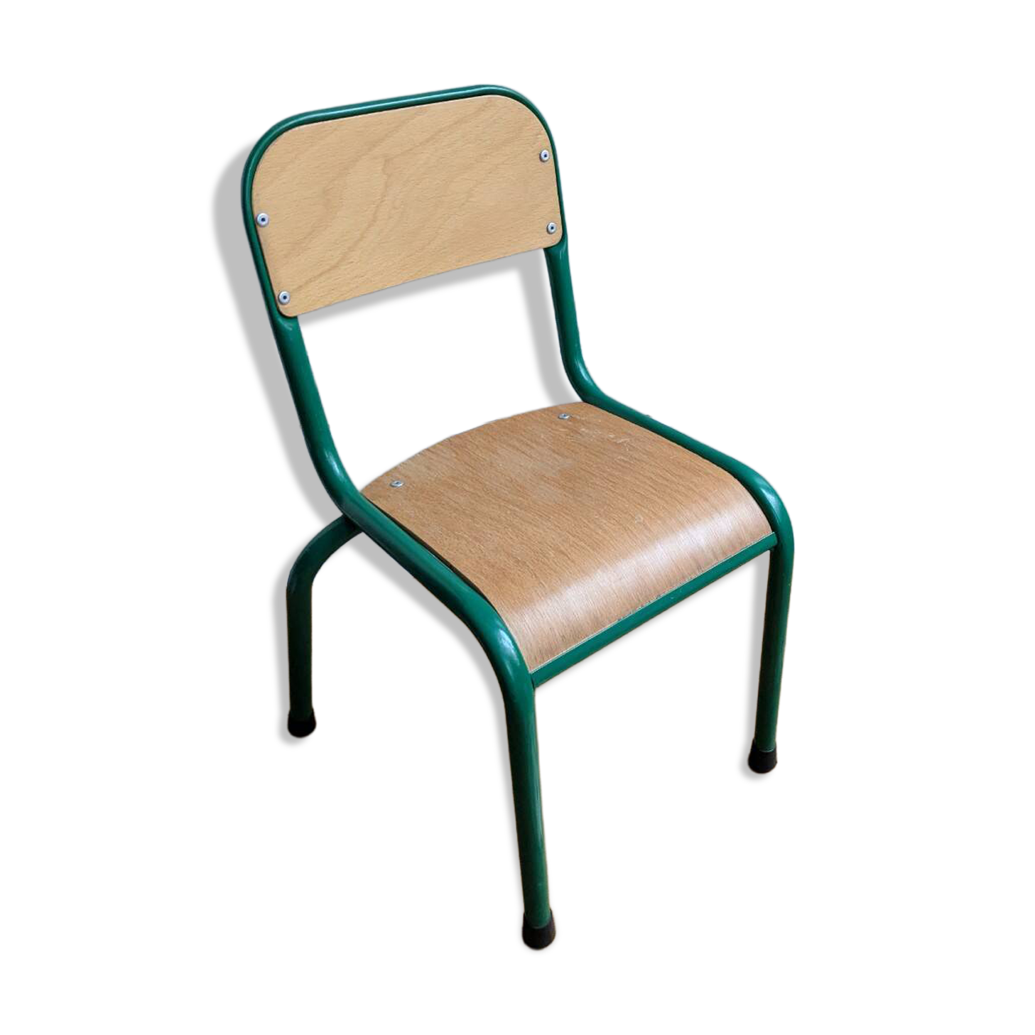 Vintage green school chair