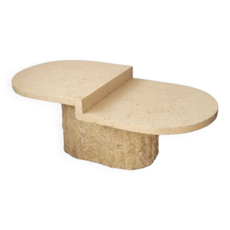 Table basse ovale en pierre mactan beige Magnussen Ponte