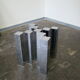 Table basse en verre fumé et chrome 1970