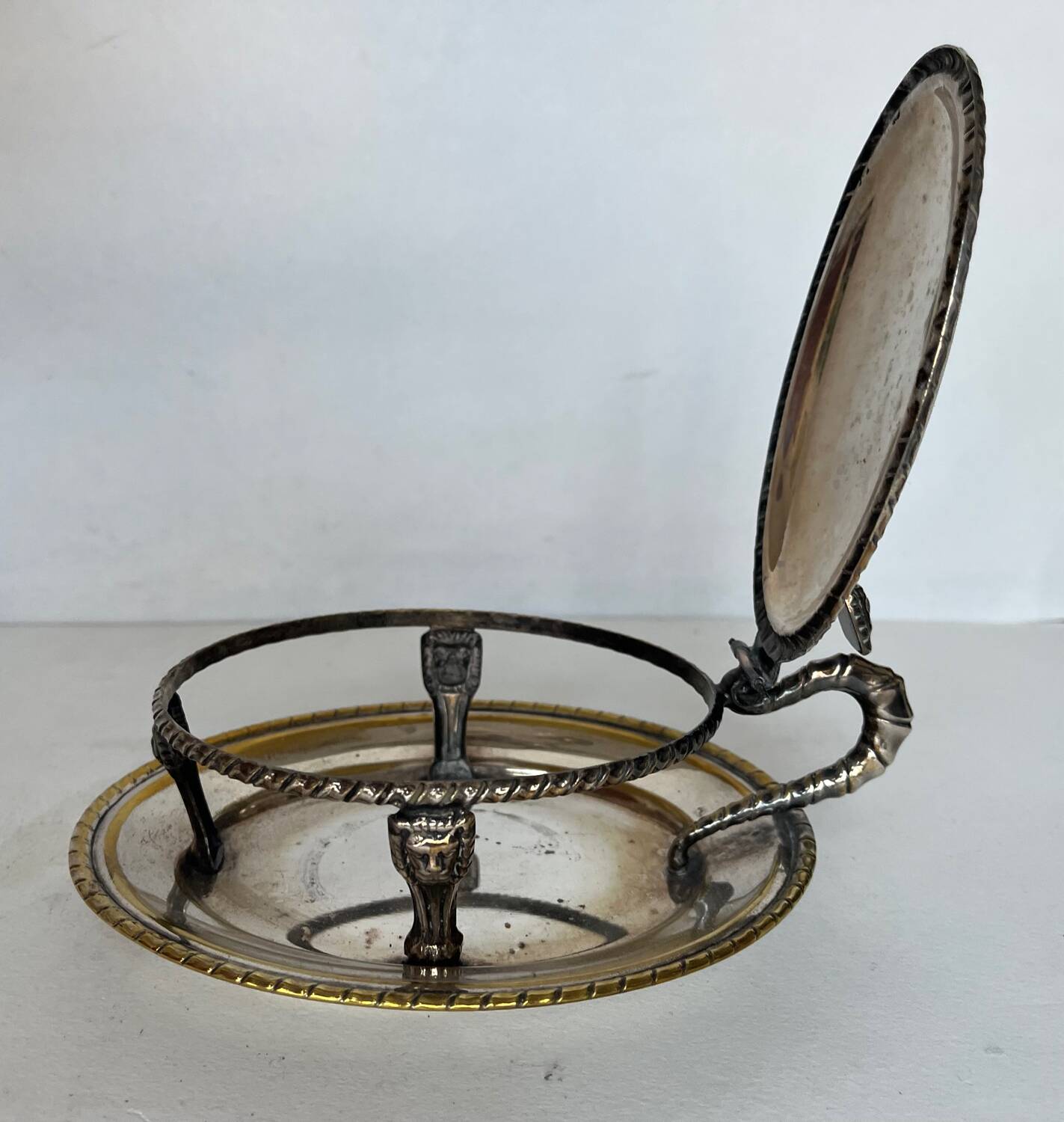 Glass and silver-plated sugar bowl