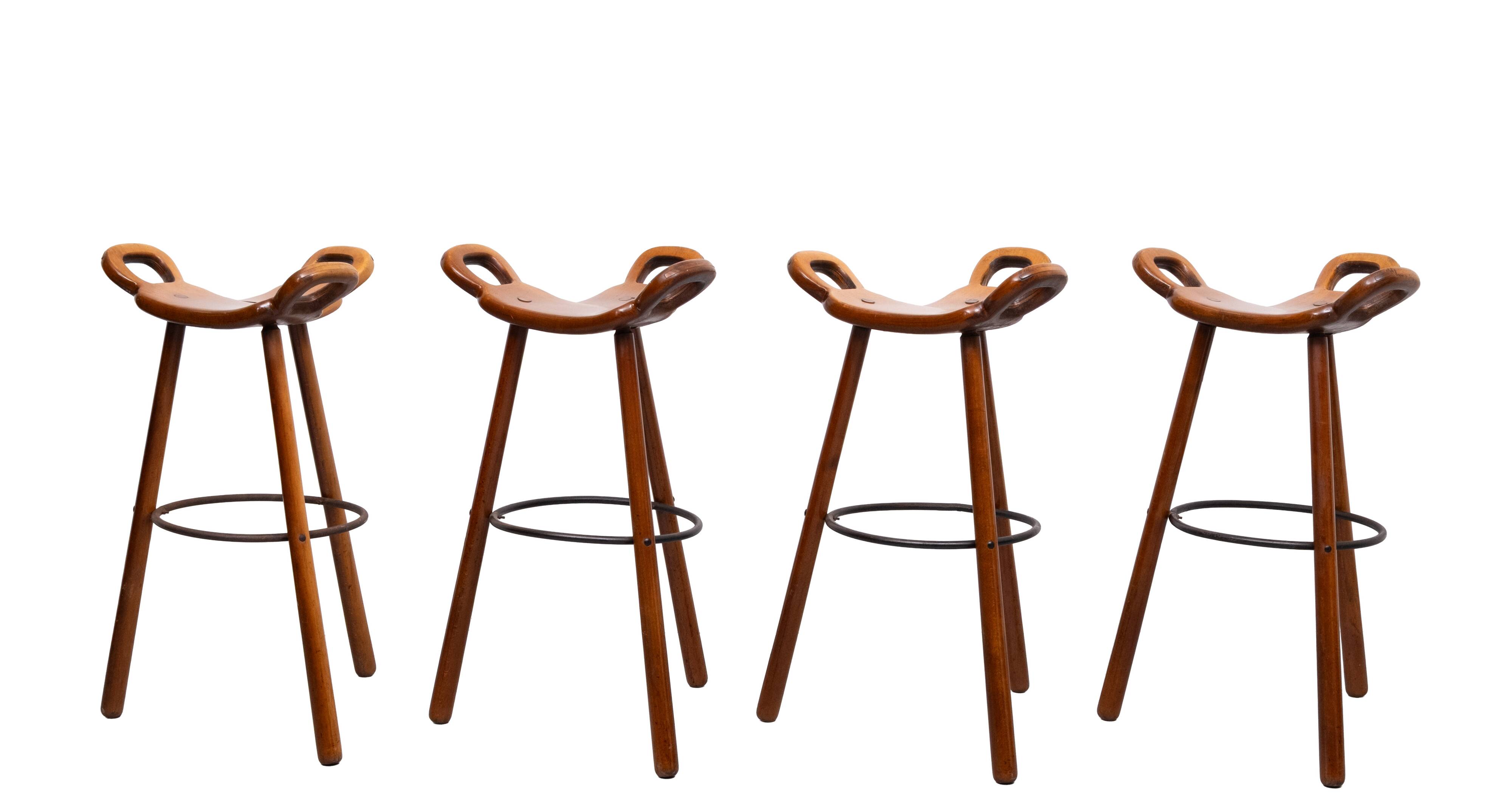 'Marbella' Bar stools by Sergio Rodrigues for Confonorm Spain 1970s