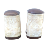 Ivory salt and pepper shakers