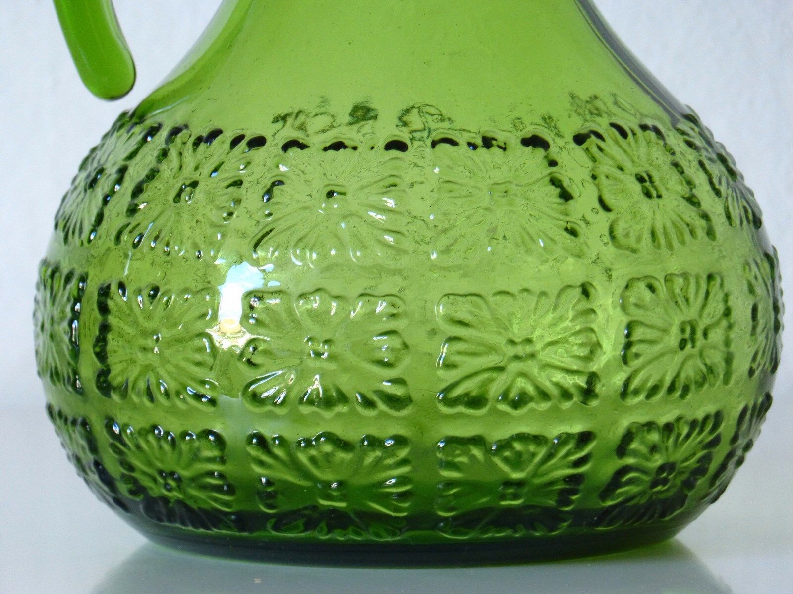 Great 70's Green vintage glass carafe