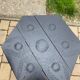Hand painted black hexagon shaped occasional table.
