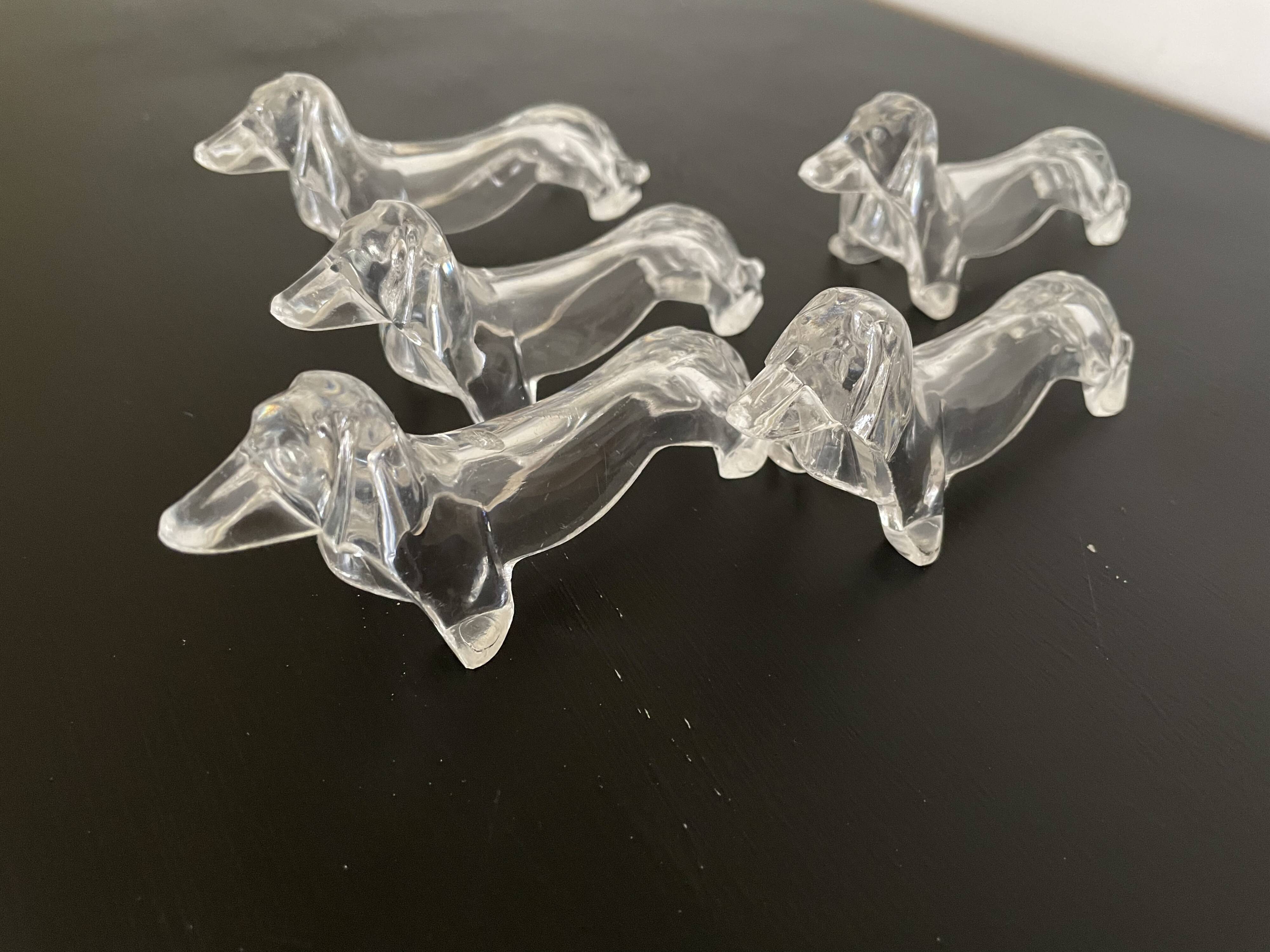 Transparent dachshund knife holder