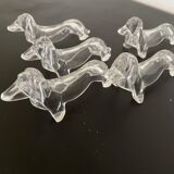 Porte couteaux teckels transparents