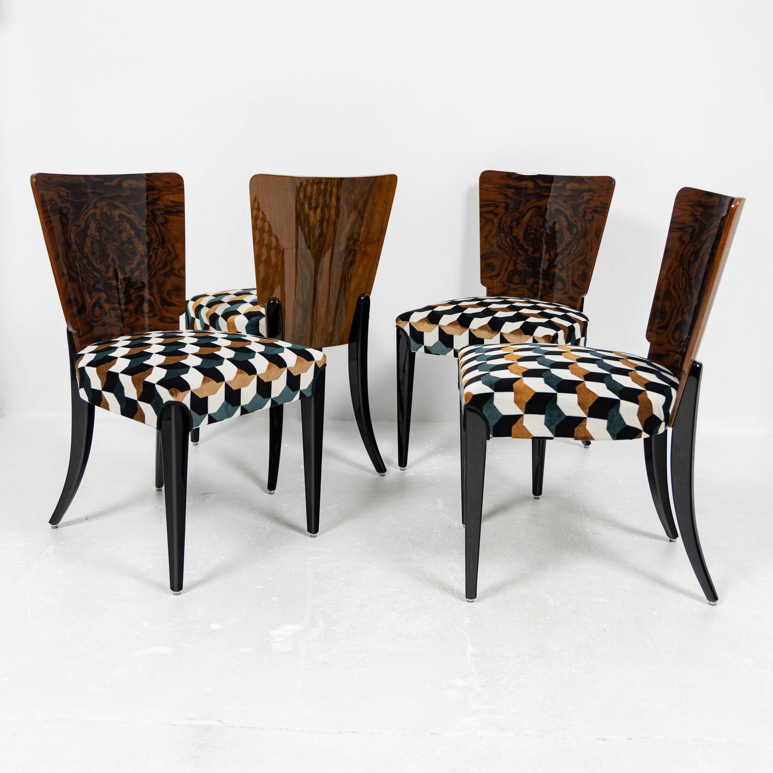 Set of 4 chairs H-214 Jindřich Halabala UP Závody 1950-1959