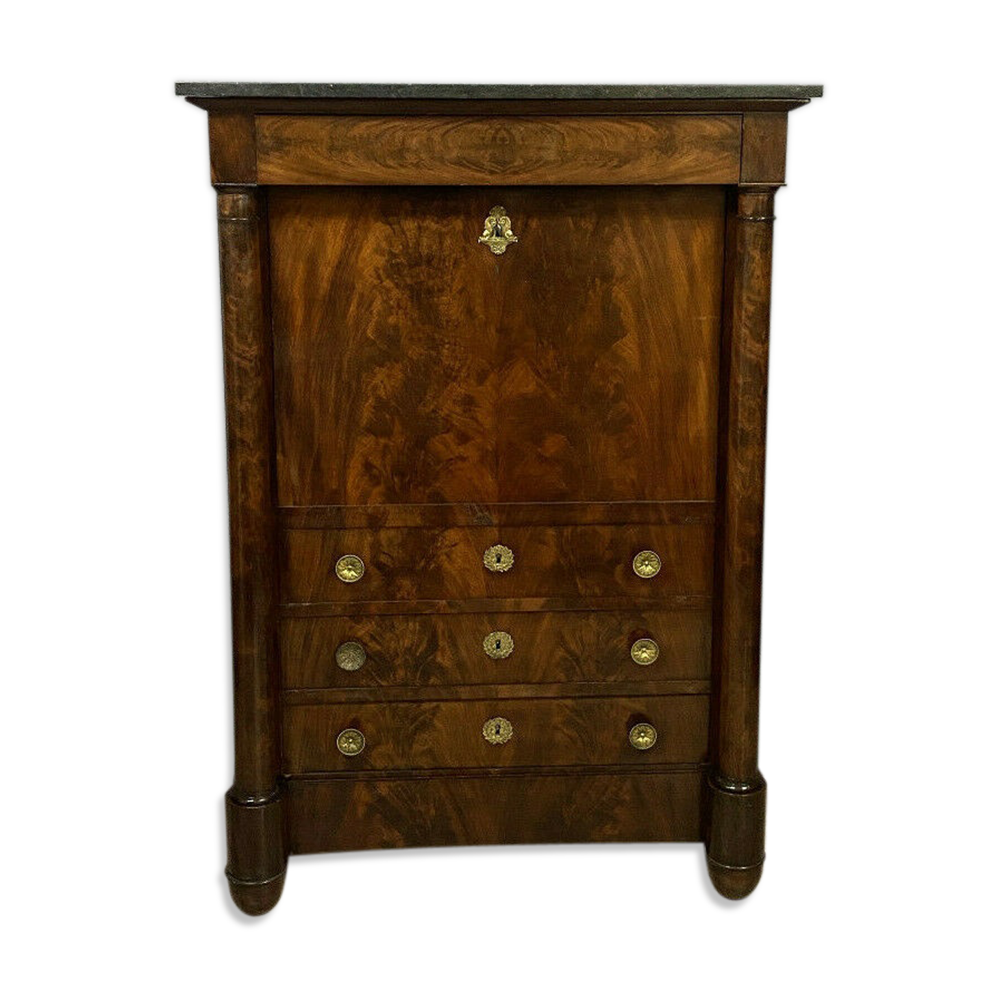 Secretary empire era in mahogany flamed around 1810