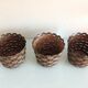 Suite of three cache pots imitation wicker braided by Emsa / vintage 60s-70s