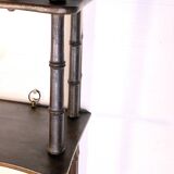 Mini fake bamboo shelf from the beginning of the 20th century in walnut, France