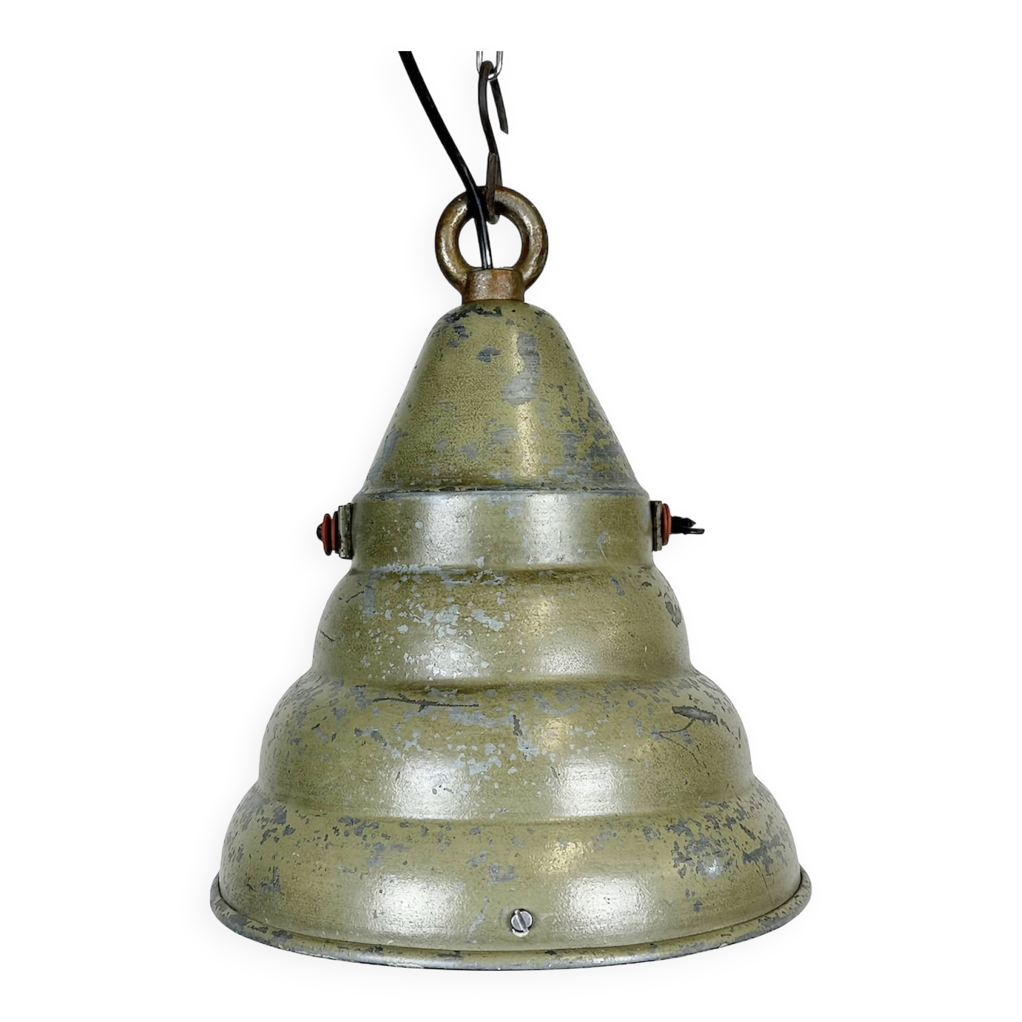 Green Industrial Aluminium Hanging Lamp, 1970s